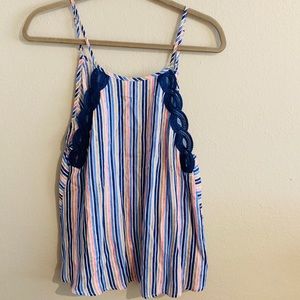 Hem and Thread striped tank